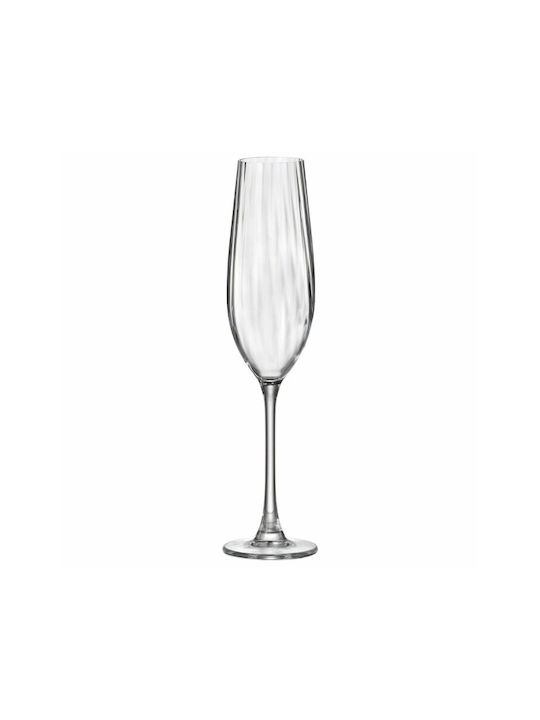 Bohemia Optic Set Gläser Champagner aus Glas Mit Stiel 260ml 6Stück