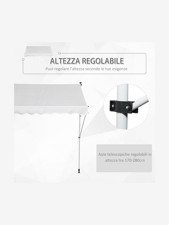 Outsunny Zelt Terrasse Weiß 2x1.5m