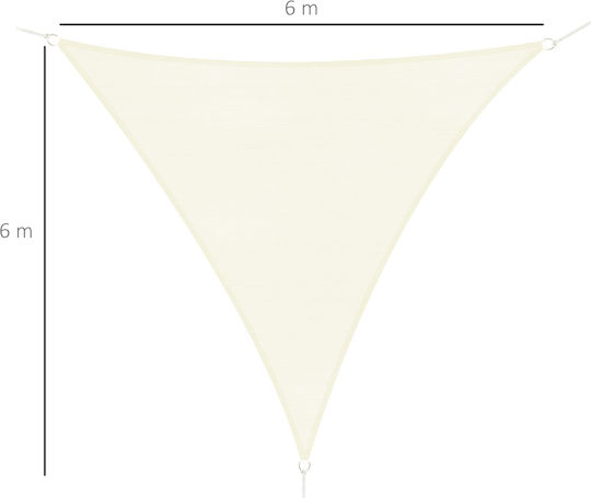 Outsunny Τρίγωνο Πανί Σκίασης Μπεζ 6m 185gr/m²