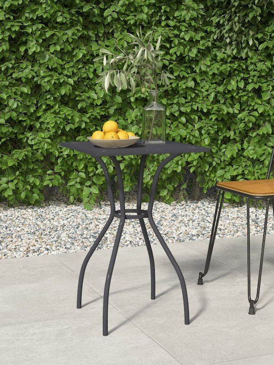 Outdoor Dinner Metal Table Gray 50x50x72cm