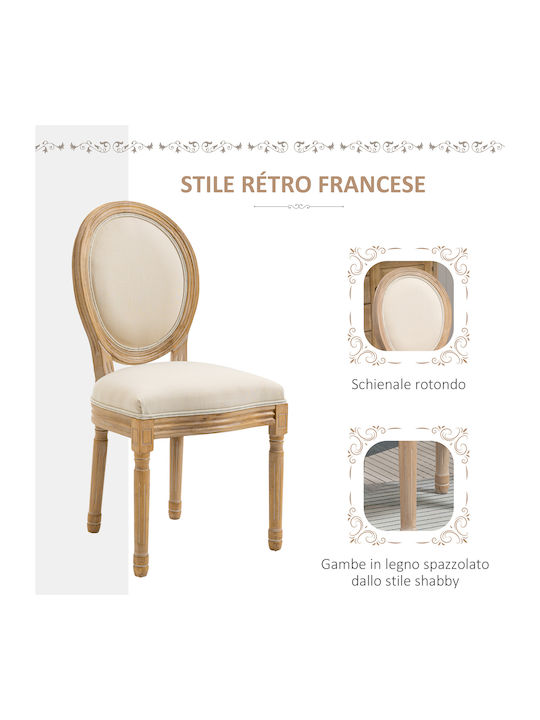 Dining Room Fabric Chair White 49x56x96cm 2pcs