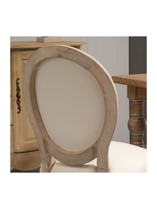 Dining Room Fabric Chair White 49x56x96cm 2pcs