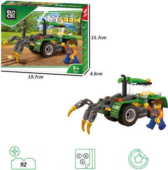 Blocki Τουβλάκια My Farm - Mini Tractor για 6+ Ετών 92τμχ