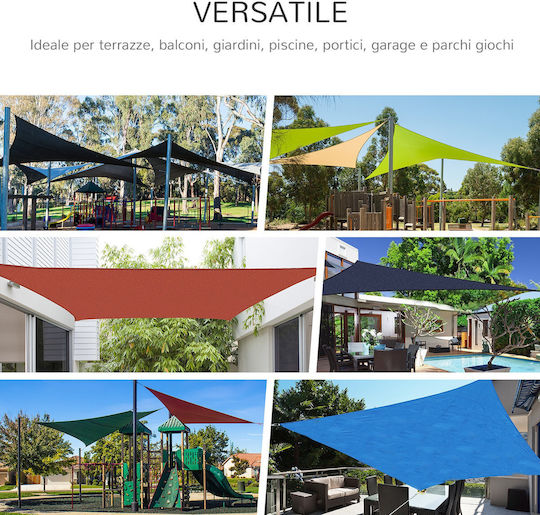 Outsunny Vela Ορθογώνιο Πανί Σκίασης Μπεζ με Κρίκους 4x3m