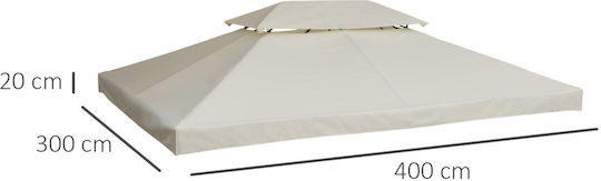 Outsunny Gazebo Κάλυμμα για Κιόσκι Μπεζ 4x3m