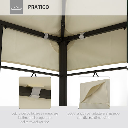 Outsunny Gazebo Κάλυμμα για Κιόσκι Μπεζ 4x3m