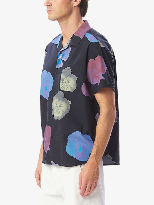 Κοντομάνικο Πουκάμισο Floral Μαύρο