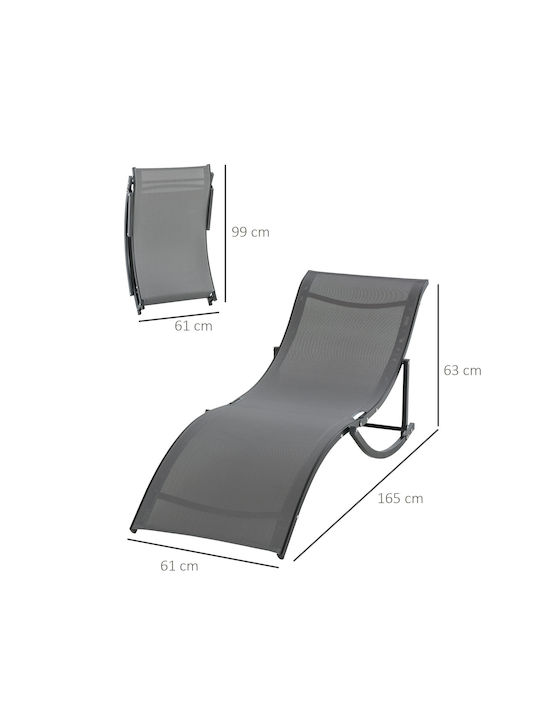 Liegestuhl Aluminium Gray 2Stück 61x165x63cm.