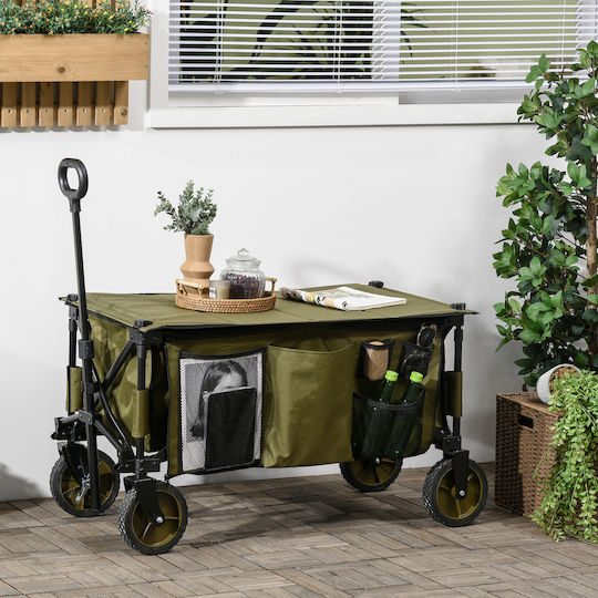 Foldable Garden Cart 108x55x93cm Metallic Four-wheel 125lt 108x55x93cm.