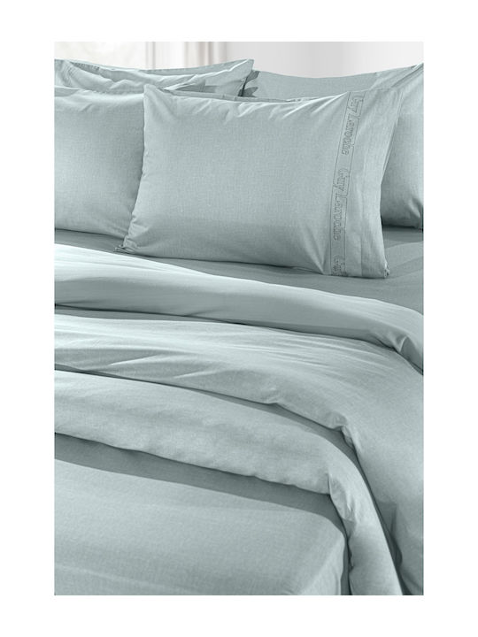 Guy Laroche Sheet King Size with Elastic 180x200+42cm. Color Plus Mint