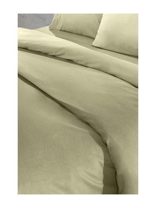 Guy Laroche Bettlaken King Size mit Gummiband 180x200+42cm. Color Plus Olive