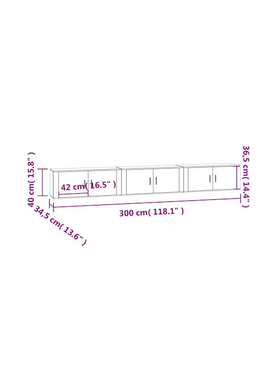 TV-Möbel Hölzernes Weiß L100xB34.5xH40cm