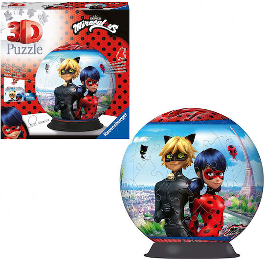 Puzzleball Miraculous 3D για 6+ Ετών 72pcs Ravensburger