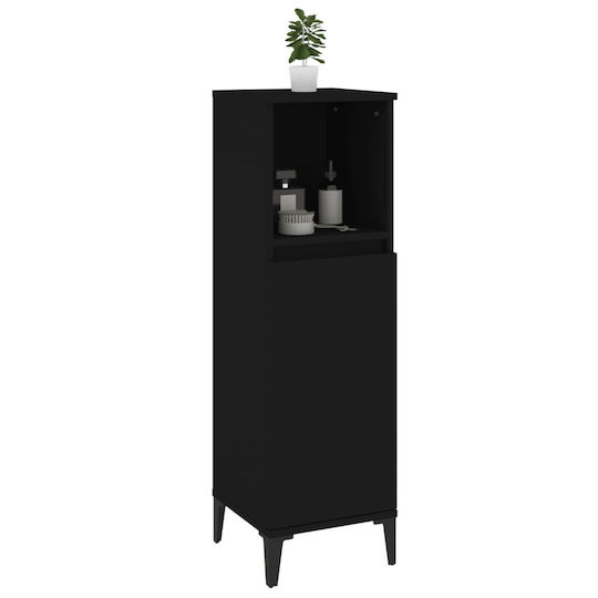 vidaXL Bathroom Cabinet L30xW30xH100cm Black