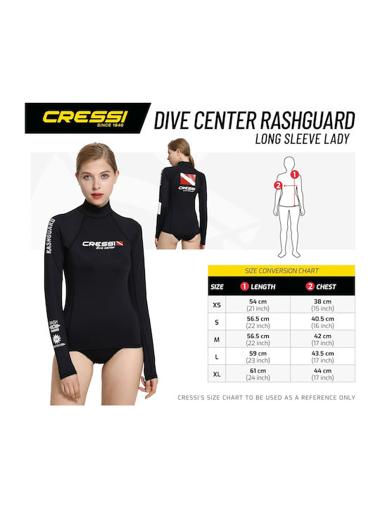 CressiSub Diving UPF 50+ Women's Short Sleeve Sun Protection Shirt Black