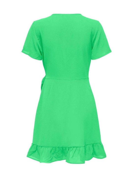 Only Καλοκαιρινό Mini Φόρεμα Κρουαζέ Light Green