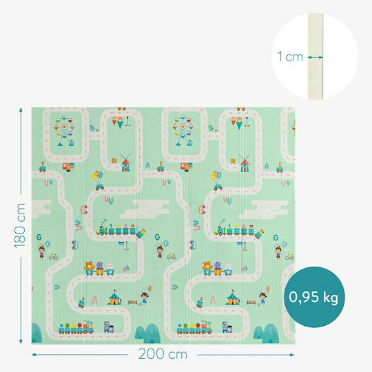 Navaris Spielmatte Straße Green / Beige 200x180cm Dicke 10mm