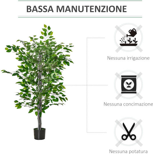 Plantă Artificială în Ghiveci Green 135cm HomCom