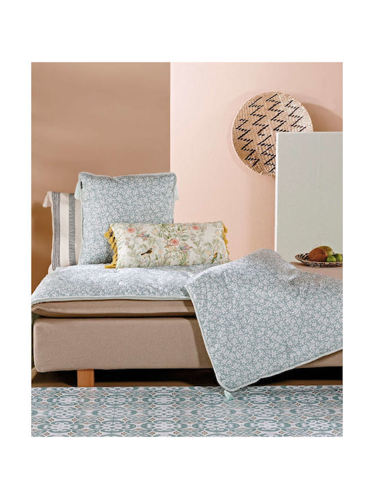 Kentia Sofa Cushion Alena From 100% Cotton Light Blue 50x50cm