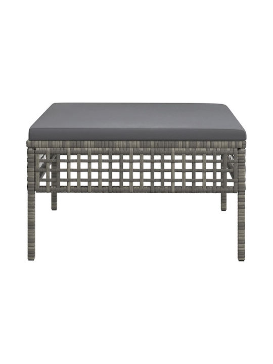 Metallischer Gartenhocker Würfel Außeneinsatz mit Grau Kissen 55x55x32cm