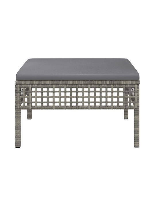 Metallischer Gartenhocker Würfel Außeneinsatz mit Grau Kissen 55x55x32cm