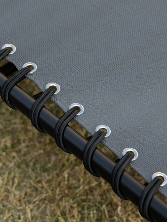 Deckchair Metallic with Cushion Gray 185x58x30cm.