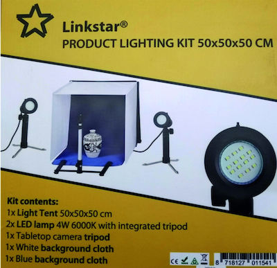 ​Φορητό​ Photo Box Kit Linkstar​ TK-50L ​50x50x50 cm με 2x4W 6000K ​​LED lamps