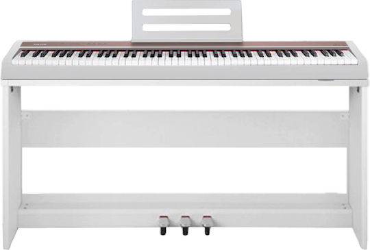 NUX Electric Stage Piano NPK-10 Stand Set with 88 Weighted Keys Built-in Speakers and Connection with Headphones and Computer White