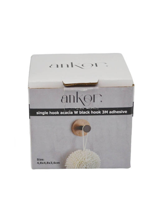Ankor Κρεμάστρα Τοίχου Ξύλινη Μαύρη 4.8x3.6x4.8cm