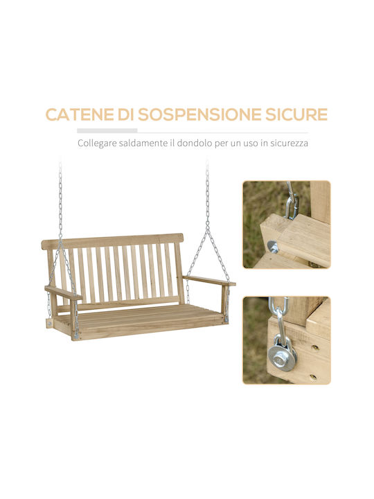 Wooden Swing Brown L119xW65xH61cm