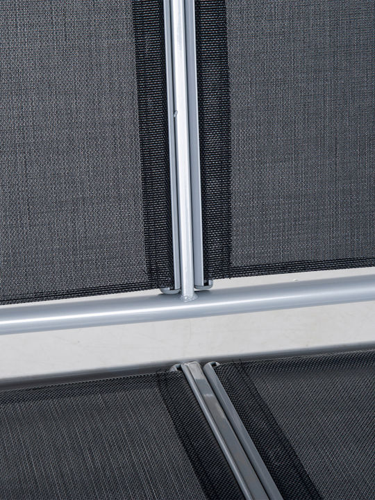 Garten & Veranda Schaukel mit Basis 3 Sitze Metallisch Gray L170xB110xH153cm