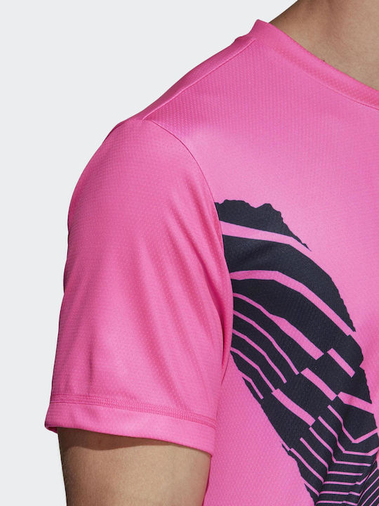 Adidas Seasonal Bărbați T-shirt Sportiv cu Mânecă Scurtă Fuchsia