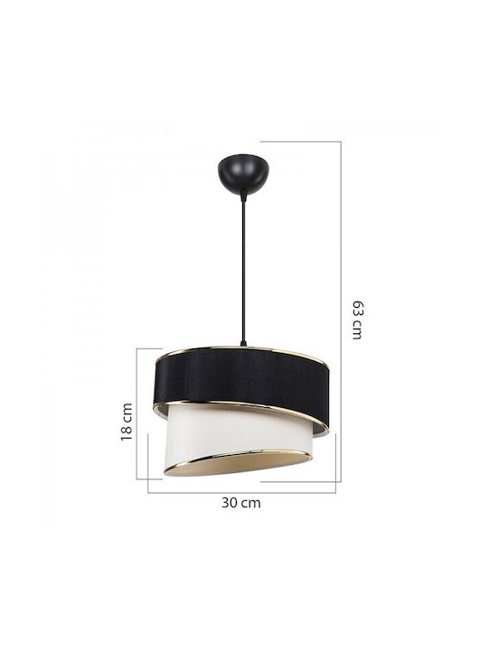 Pakketo Loopy Pendant Light Black with Socket E27 30x63cm