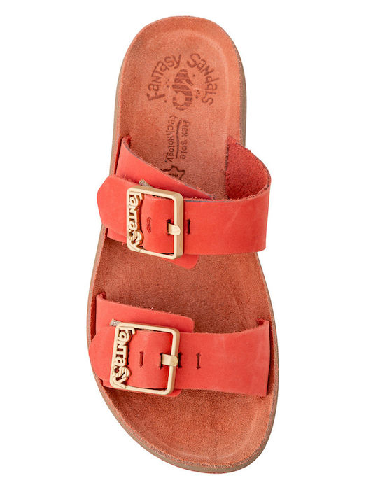 Leather Women's Flat Sandals Anatomic Coral