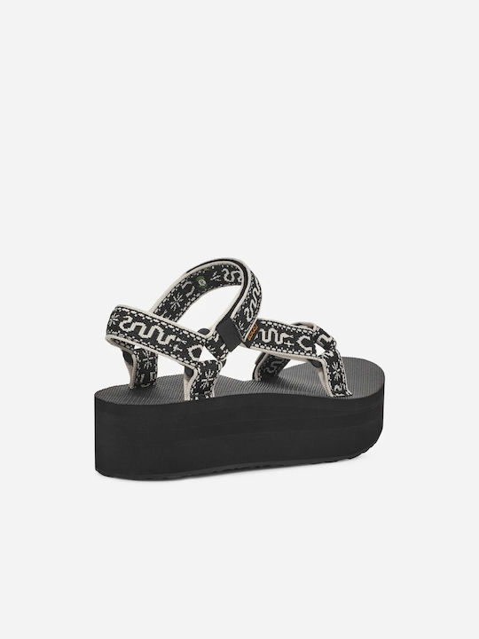 Flatform Universal Women's Flat Sandals Sporty Flatforms in Black Color