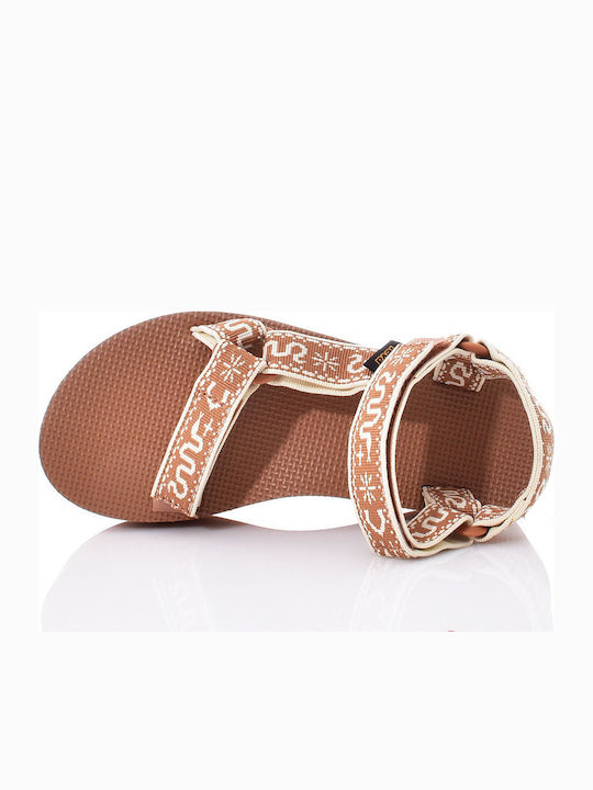 Universal Women's Flat Sandals Sporty Flatforms Brown