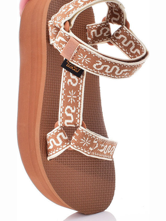 Universal Women's Flat Sandals Sporty Flatforms Brown