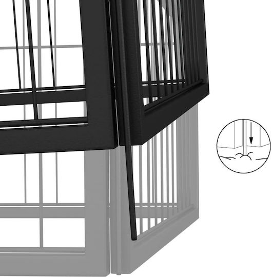 vidaXL Metallisches Hundetore mit 4 Paneelen 50x50x100cm Schwarz