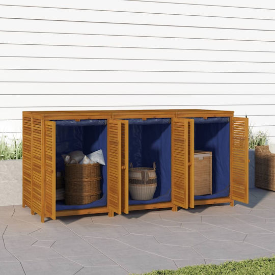 Three-Leaf Wooden Cabinet with Locking Capability 210x87x104 cm