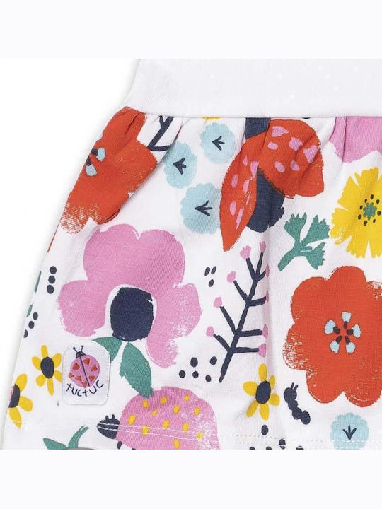 Παιδικό Φόρεμα Κοντομάνικο Floral Λευκό
