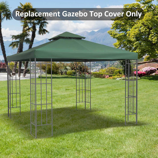 Outsunny Gazebo Acoperiș pentru foișor Verde 3x3m