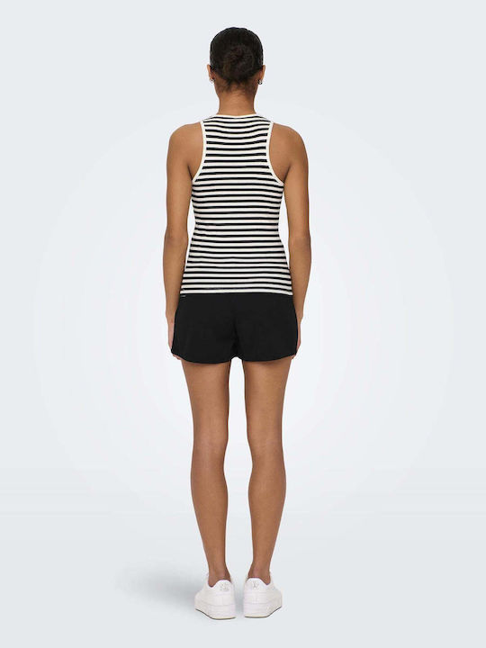 Only Women's Summer Blouse Sleeveless Striped Black