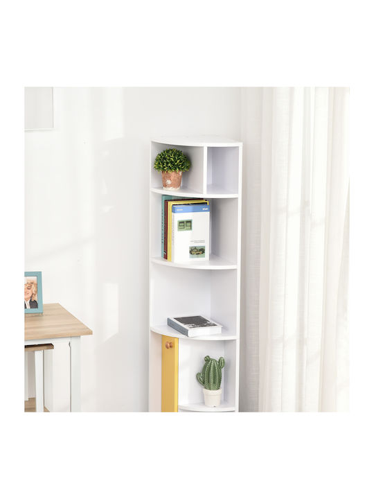 Corner Bookcase White 29.8x29.9x147cm