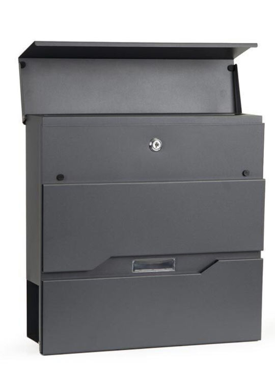 Aria Trade Metallic Mailbox Gray 37x10.3x37cm