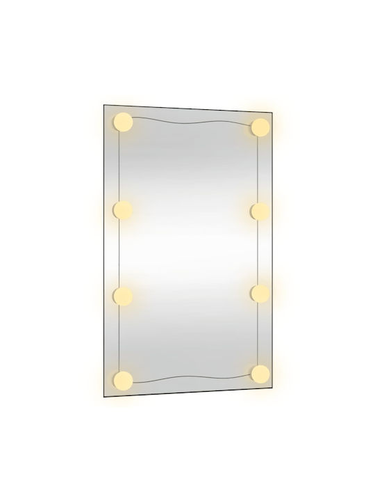 vidaXL Wall Mirror LED with Glass Frame 50x80cm 1pcs