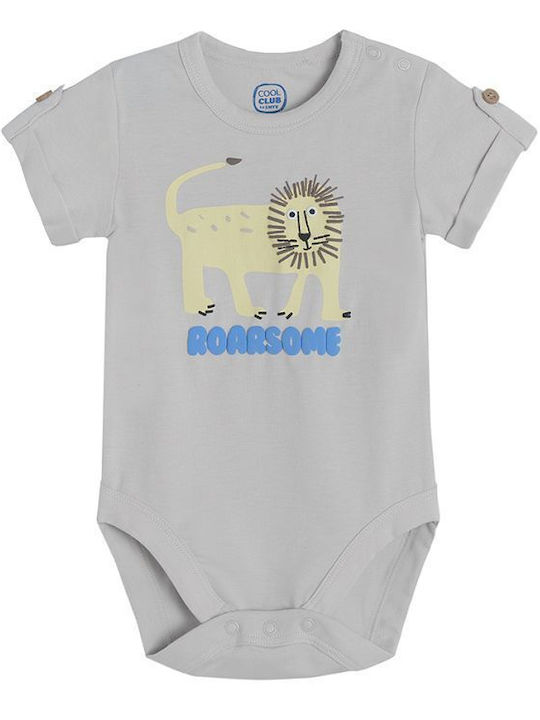 Cool Club Baby Bodysuit Set Short-Sleeved with Pants Gray