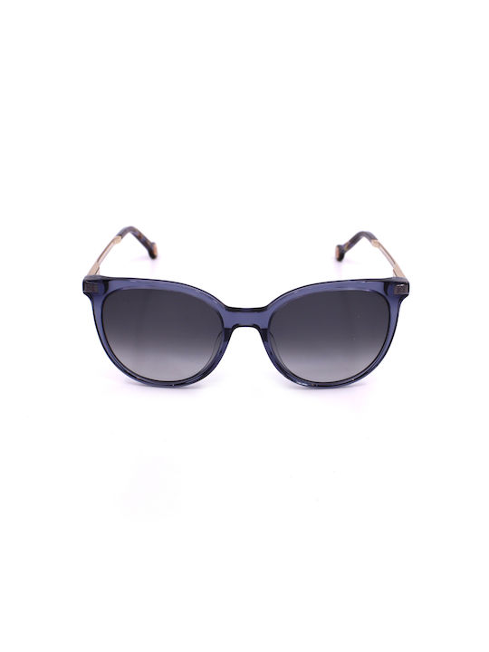 Carolina Herrera Women's Sunglasses with Navy Blue Frame and Gray Gradient Lenses SHE861 04AL