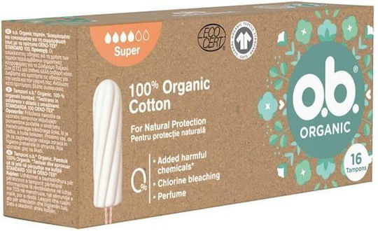 O.B. Organic Tampons 100% Organic Cotton Tampons for Heavy Flow 16pcs