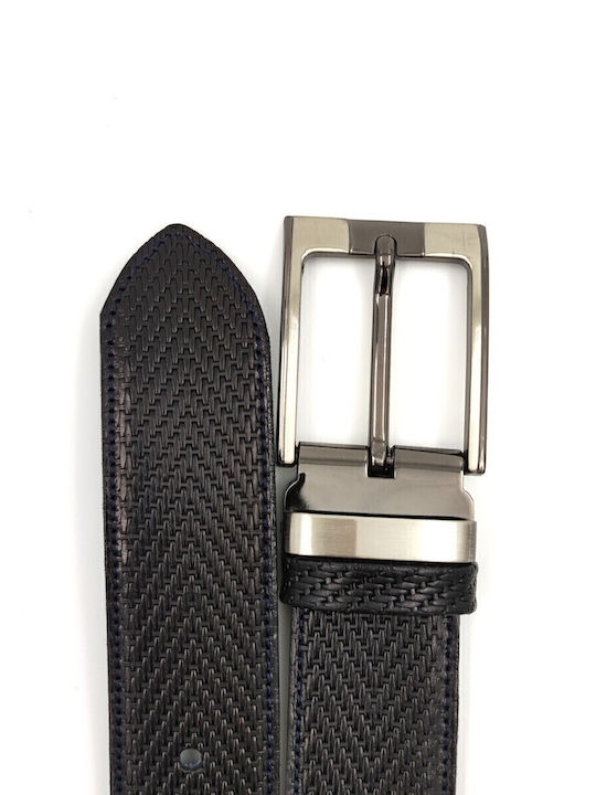 0401-82 Herren Gürtel Leder Schwarz