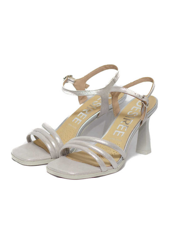 Alexa4 Leder Sandalen Anatomisch Silber